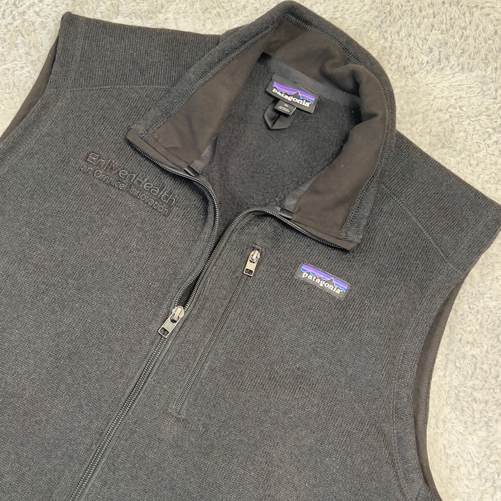 Patagonia Better Sweater Fleece Vest Mens XL Dark Gray Full Zip Corporate Logo